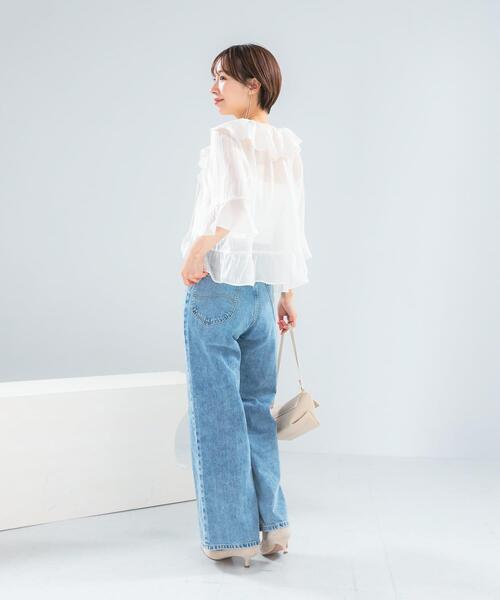 URBAN RESEARCH ROSSO WOMEN(アーバンリサーチ ロッソ)の「『別注』Lee×ROSSO STRING DENIM PANTS(デニムパンツ・レディース・ライトインディゴブルー/インディゴブルー・MEDIUM/SMALL/X-SMALL)」の13枚目の写真