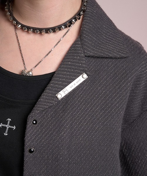 CREO STORE(クレオストア)の「Stud Open Collar Shirt/スタッズオープンカラーシャツ(シャツ/ブラウス・メンズ・グレー/ブラック・1/2)」の5枚目の写真