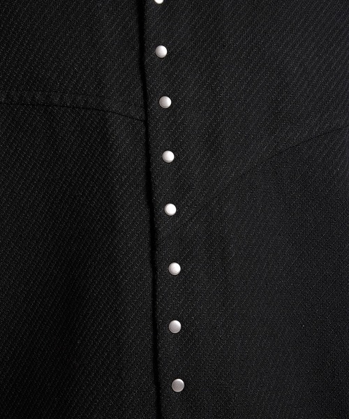 CREO STORE(クレオストア)の「Stud Open Collar Shirt/スタッズオープンカラーシャツ(シャツ/ブラウス・メンズ・グレー/ブラック・1/2)」の19枚目の写真