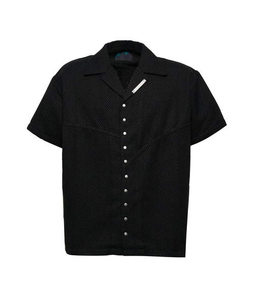 CREO STORE(クレオストア)の「Stud Open Collar Shirt/スタッズオープンカラーシャツ(シャツ/ブラウス・メンズ・グレー/ブラック・1/2)」の6枚目の写真