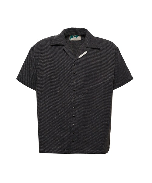 CREO STORE(クレオストア)の「Stud Open Collar Shirt/スタッズオープンカラーシャツ(シャツ/ブラウス・メンズ・グレー/ブラック・1/2)」の7枚目の写真