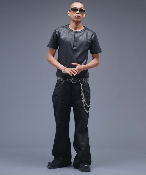 ANDER HUNK(アンダーハンク)の「13oz Wax Coated Wide Flare Denim / 13オンスワックスコーティングワイドフレアデニム(デニムパンツ・メンズ・インディゴブルー/ブラック・LARGE/MEDIUM/SMALL)」の17枚目の写真
