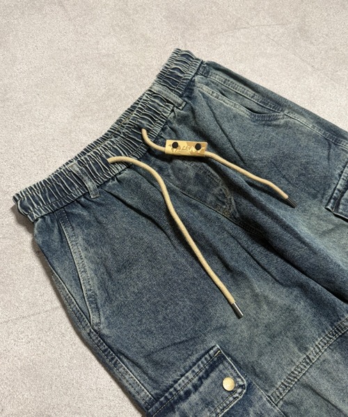 lilful(リルフル)の「【26年春夏新作】【ウエストゴム】デニムカーゴワイドパンツ(デニムパンツ・メンズ・ブルー/ブラック・M/L)」の20枚目の写真