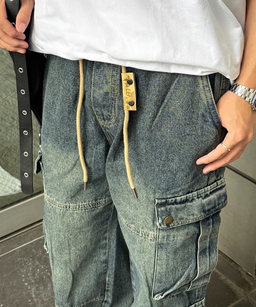 lilful(リルフル)の「【26年春夏新作】【ウエストゴム】デニムカーゴワイドパンツ(デニムパンツ・メンズ・ブルー/ブラック・M/L)」の6枚目の写真