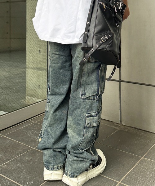 lilful(リルフル)の「【26年春夏新作】【ウエストゴム】デニムカーゴワイドパンツ(デニムパンツ・メンズ・ブルー/ブラック・M/L)」の7枚目の写真