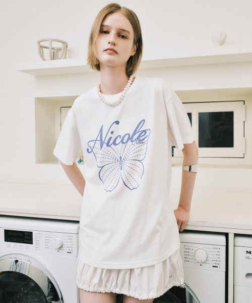 NICK&NICOLE(ニックアンドニコール)の「NICOLE BUTTERFLY SLEEVE TOP_CREAM LIGHT PURPLE(Tシャツ/カットソー・レディース・その他・MEDIUM/LARGE)」の5枚目の写真