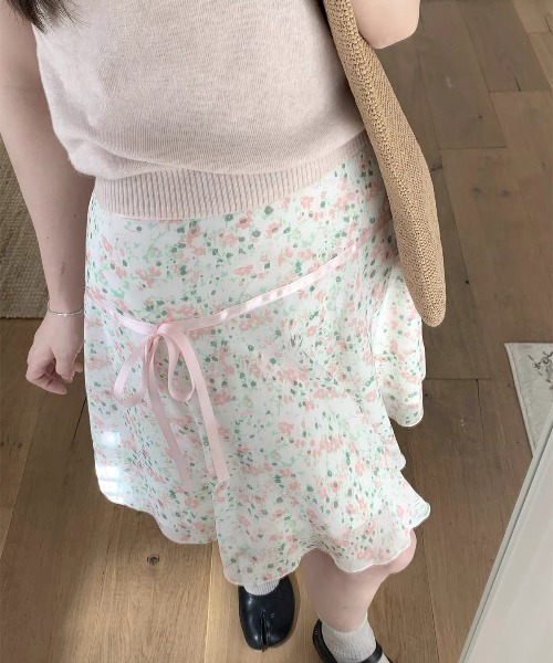 almo(アルモ)の「【LAMPOON】花柄シフォンミニスカート(スカート・レディース・ピンク・LARGE/MEDIUM/SMALL)」の7枚目の写真