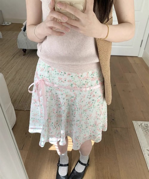almo(アルモ)の「【LAMPOON】花柄シフォンミニスカート(スカート・レディース・ピンク・LARGE/MEDIUM/SMALL)」の8枚目の写真