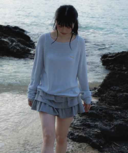 ROSEFRANTZ（ロゼフランツ）の「Boatneck Sheer Basic Knit [Sky Blue]（ニット/セーター・レディース・スカイブルー・OS）」の3枚目の写真