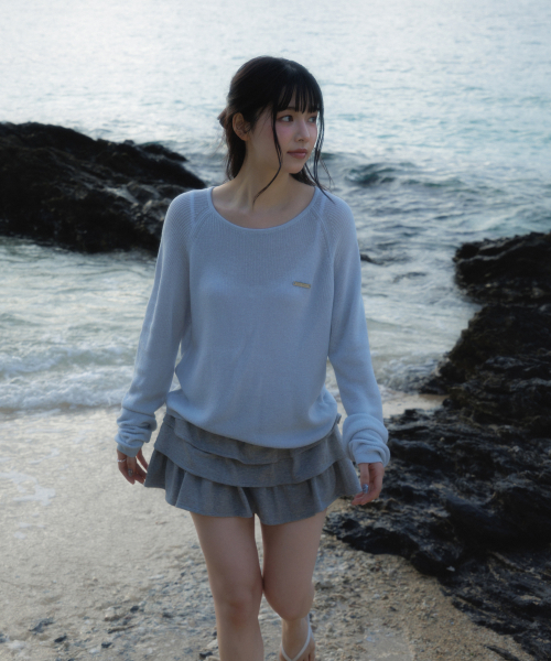 ROSEFRANTZ（ロゼフランツ）の「Boatneck Sheer Basic Knit [Sky Blue]（ニット/セーター・レディース・スカイブルー・OS）」の4枚目の写真