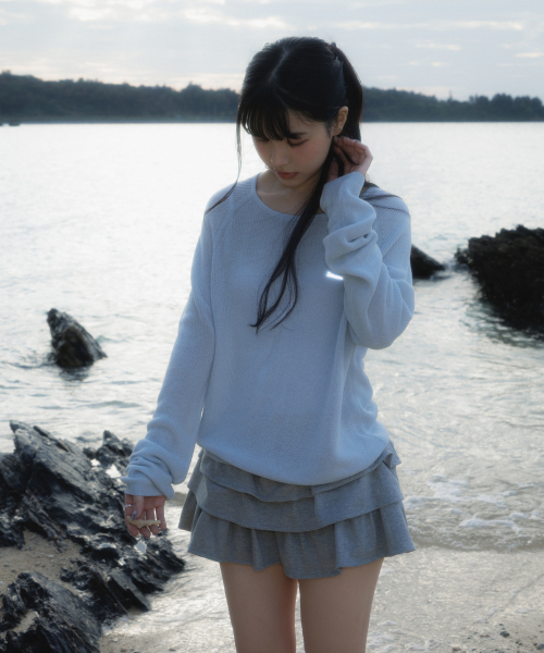 ROSEFRANTZ（ロゼフランツ）の「Boatneck Sheer Basic Knit [Sky Blue]（ニット/セーター・レディース・スカイブルー・OS）」の6枚目の写真