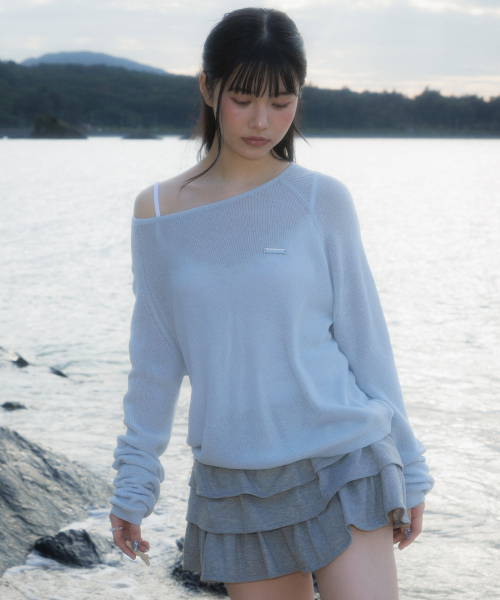 ROSEFRANTZ（ロゼフランツ）の「Boatneck Sheer Basic Knit [Sky Blue]（ニット/セーター・レディース・スカイブルー・OS）」の8枚目の写真
