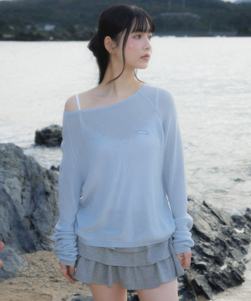 ROSEFRANTZ（ロゼフランツ）の「Boatneck Sheer Basic Knit [Sky Blue]（ニット/セーター・レディース・スカイブルー・OS）」の9枚目の写真