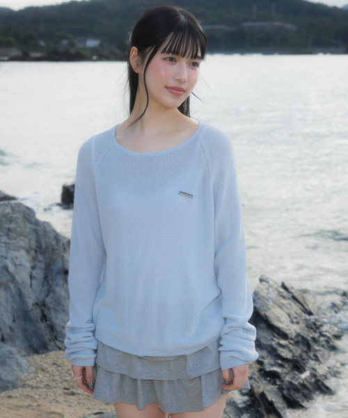 ROSEFRANTZ（ロゼフランツ）の「Boatneck Sheer Basic Knit [Sky Blue]（ニット/セーター・レディース・スカイブルー・OS）」の10枚目の写真