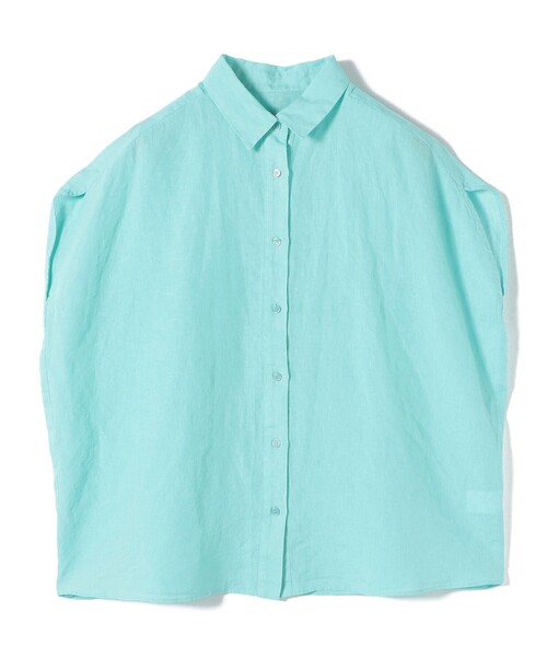 SHIPS Colors(シップス カラーズ)の「SHIPS Colors:〈洗濯機可能〉ユーロリネン (EURO Linen) フレンチスリーブ ビッグ シャツ◇(シャツ/ブラウス・レディース・オフホワイト/イエロー/ライトブルー/ブラック・ONE SIZE)」の21枚目の写真