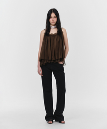 SUNBURNPROJECT（サンバーンプロジェクト）の「ANGLED LACE SLEEVELESS BLOUSE, BROWN（シャツ/ブラウス）」