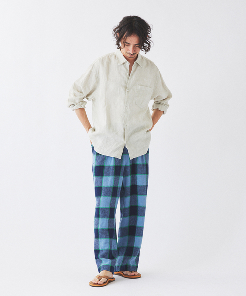JOURNAL STANDARD relume(ジャーナルスタンダード レリューム)の「ビッグ ブロック チェック パナマ織 イージーパンツ(その他パンツ・メンズ・アイボリー/グリーン/ブルー系その他・MEDIUM/LARGE)」の19枚目の写真