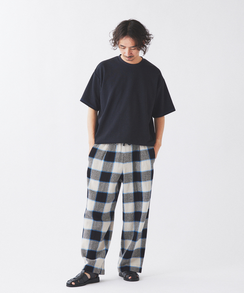 JOURNAL STANDARD relume(ジャーナルスタンダード レリューム)の「ビッグ ブロック チェック パナマ織 イージーパンツ(その他パンツ・メンズ・アイボリー/グリーン/ブルー系その他・MEDIUM/LARGE)」の20枚目の写真