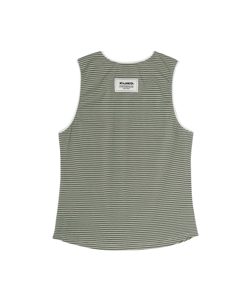KIJIKO（キジコ）の「ke502. Stripe Lace Sleeveless Khaki（Tシャツ/カットソー・レディース・カーキ・FREE）」の6枚目の写真