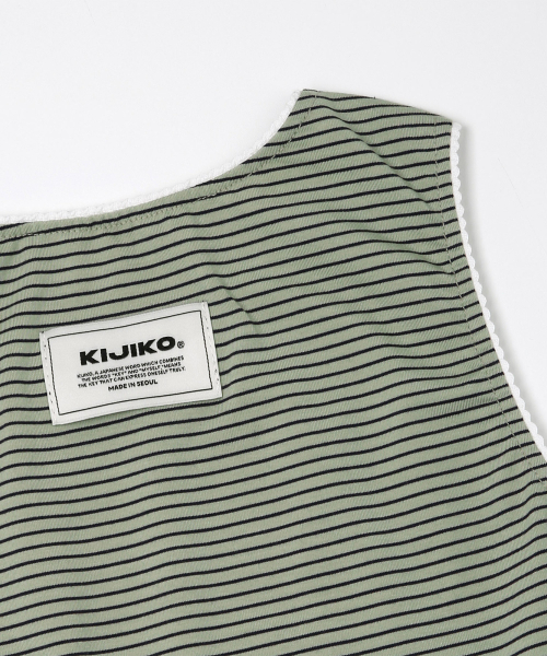 KIJIKO（キジコ）の「ke502. Stripe Lace Sleeveless Khaki（Tシャツ/カットソー・レディース・カーキ・FREE）」の8枚目の写真