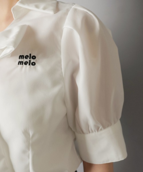 SPINNS(スピンズ)の「半袖リボンブラウス/スキッパ―/パフスリーブ(シャツ/ブラウス・レディース・サックスブルー/ホワイト・ONESIZE)」の16枚目の写真