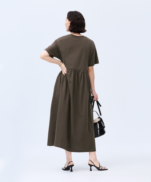 coca(coca)(コカ)の「コットンペプラムワイドワンピース(ワンピース・レディース・ブラック/ダークブラウン・L/M/S)」の6枚目の写真
