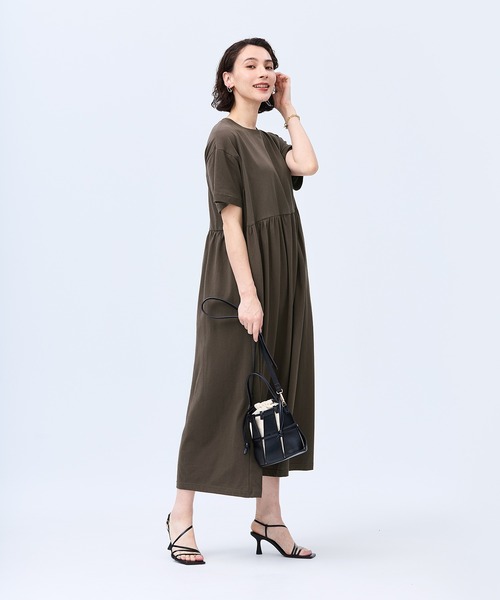 coca(coca)(コカ)の「コットンペプラムワイドワンピース(ワンピース・レディース・ブラック/ダークブラウン・L/M/S)」の7枚目の写真