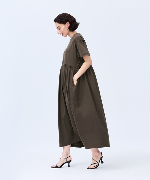 coca(coca)(コカ)の「コットンペプラムワイドワンピース(ワンピース・レディース・ブラック/ダークブラウン・L/M/S)」の9枚目の写真