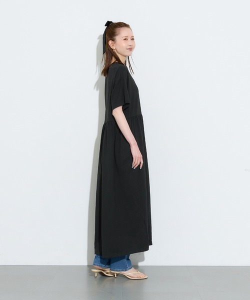 coca(coca)(コカ)の「コットンペプラムワイドワンピース(ワンピース・レディース・ブラック/ダークブラウン・L/M/S)」の12枚目の写真
