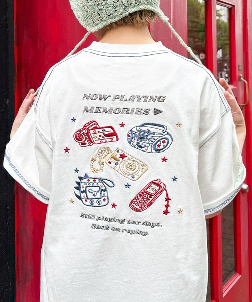 00's Gadges刺しゅうTEE（Tシャツ/カットソー）｜DOUBLE NAME（ダブル