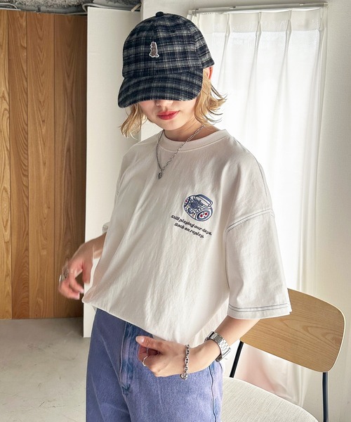 DOUBLE NAME(ダブルネーム)の「00’s Gadges刺しゅうTEE(Tシャツ/カットソー・レディース・オフホワイト/オレンジ/ブラック系・FREE)」の7枚目の写真