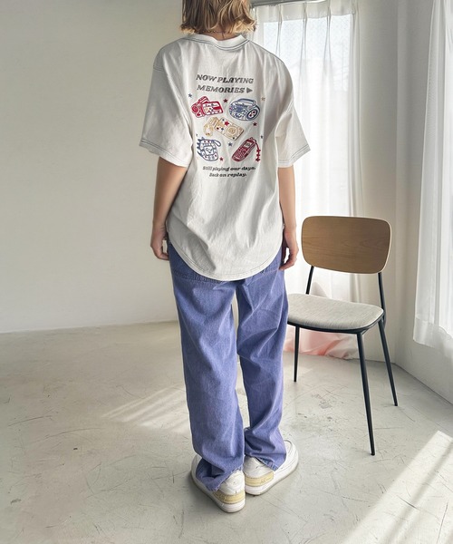 DOUBLE NAME(ダブルネーム)の「00’s Gadges刺しゅうTEE(Tシャツ/カットソー・レディース・オフホワイト/オレンジ/ブラック系・FREE)」の16枚目の写真