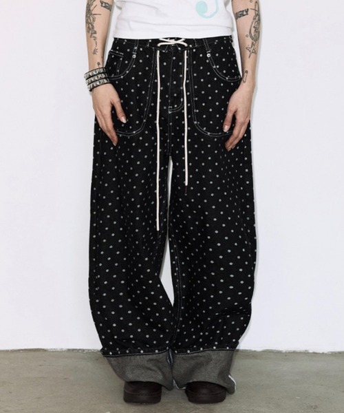 完売品 fancy club ストリングドットロールデニムパンツ FANCY CLUB】STRING DOT ROLL-UP PANTS / 【ファンシークラブ