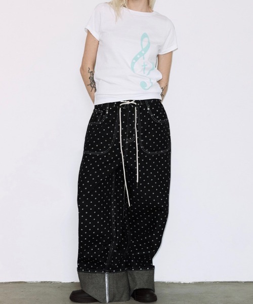 FANCY CLUB】STRING DOT ROLL-UP PANTS / 【ファンシークラブ