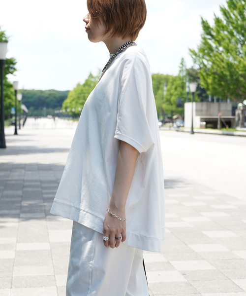 JOURNAL STANDARD LUXE(ジャーナルスタンダード ラックス)の「オーガニックテンジク ポンチョT(Tシャツ/カットソー・レディース・ホワイト/ブラック・FREE)」の8枚目の写真
