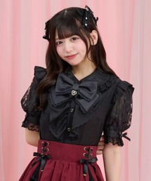 ギャザーラッフル半袖ブラウス