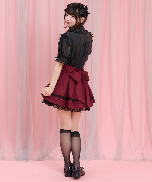 Secret Honey(シークレットハニー)の「ギャザーラッフル半袖ブラウス(シャツ/ブラウス・レディース・オフホワイト/ブラック・MEDIUM)」の16枚目の写真