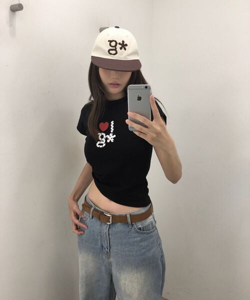 GRUNDEN（グルンデン）の「HEART LOGO T-SHIRT (BLACK)（Tシャツ/カットソー・レディース・その他・OS）」の5枚目の写真