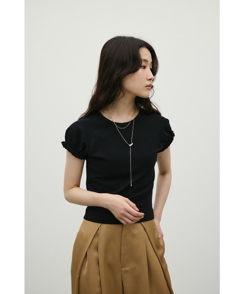 STYLEMIXER(スタイルミキサー)の「ギャザーフレンチスリーブT(Tシャツ/カットソー・レディース・ブラック/ブラウン/ホワイト・FREE)」の17枚目の写真