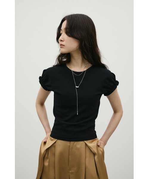 STYLEMIXER(スタイルミキサー)の「ギャザーフレンチスリーブT(Tシャツ/カットソー・レディース・ブラック/ブラウン/ホワイト・FREE)」の18枚目の写真