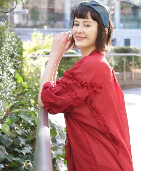 H.A.K(ハク)の「ナイロンレーヨンローンナチュラルワッシャーワンピース(ワンピース・レディース・レッド/ブラック・FREE)」の8枚目の写真