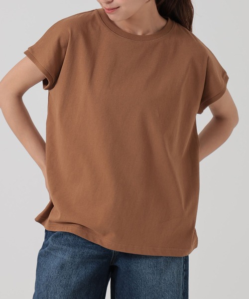 HEART MARKET（ハートマーケット）の「ワイドなフレンチTEE（Tシャツ/カットソー・レディース・チャコール/ダークブラウン/ホワイト/グレイッシュベージュ/ブラック/モカ/キャメル・SMALL/MEDIUM/LARGE）」の7枚目の写真