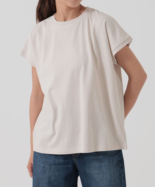 HEART MARKET（ハートマーケット）の「ワイドなフレンチTEE（Tシャツ/カットソー・レディース・チャコール/ダークブラウン/ホワイト/グレイッシュベージュ/ブラック/モカ/キャメル・SMALL/MEDIUM/LARGE）」の6枚目の写真