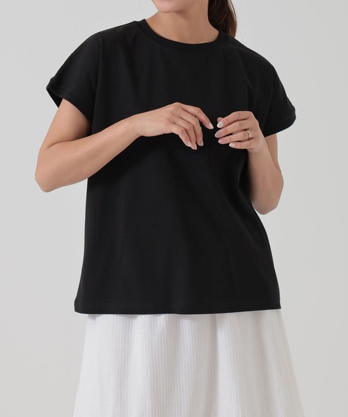 HEART MARKET（ハートマーケット）の「ワイドなフレンチTEE（Tシャツ/カットソー・レディース・チャコール/ダークブラウン/ホワイト/グレイッシュベージュ/ブラック/モカ/キャメル・SMALL/MEDIUM/LARGE）」の2枚目の写真