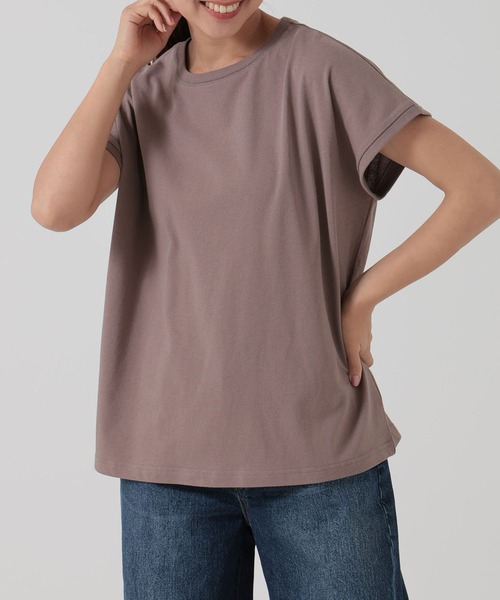 HEART MARKET（ハートマーケット）の「ワイドなフレンチTEE（Tシャツ/カットソー・レディース・チャコール/ダークブラウン/ホワイト/グレイッシュベージュ/ブラック/モカ/キャメル・SMALL/MEDIUM/LARGE）」の5枚目の写真