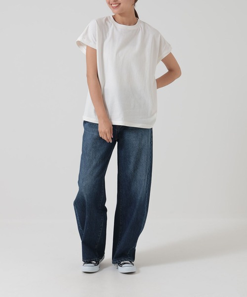 HEART MARKET（ハートマーケット）の「ワイドなフレンチTEE（Tシャツ/カットソー・レディース・チャコール/ダークブラウン/ホワイト/グレイッシュベージュ/ブラック/モカ/キャメル・SMALL/MEDIUM/LARGE）」の8枚目の写真