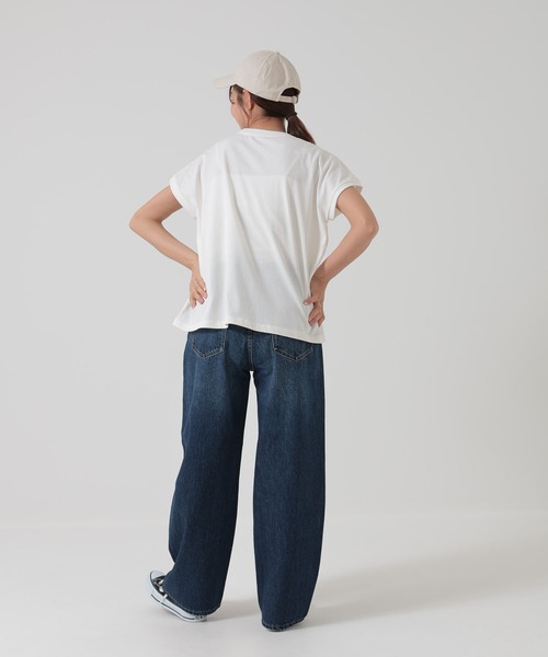 HEART MARKET（ハートマーケット）の「ワイドなフレンチTEE（Tシャツ/カットソー・レディース・チャコール/ダークブラウン/ホワイト/グレイッシュベージュ/ブラック/モカ/キャメル・SMALL/MEDIUM/LARGE）」の10枚目の写真