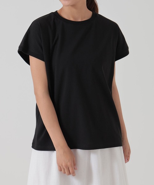 HEART MARKET（ハートマーケット）の「ワイドなフレンチTEE（Tシャツ/カットソー・レディース・チャコール/ダークブラウン/ホワイト/グレイッシュベージュ/ブラック/モカ/キャメル・SMALL/MEDIUM/LARGE）」の12枚目の写真