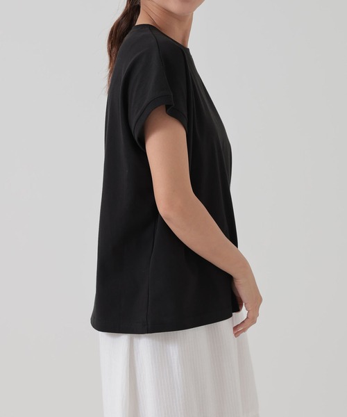 HEART MARKET（ハートマーケット）の「ワイドなフレンチTEE（Tシャツ/カットソー・レディース・チャコール/ダークブラウン/ホワイト/グレイッシュベージュ/ブラック/モカ/キャメル・SMALL/MEDIUM/LARGE）」の13枚目の写真