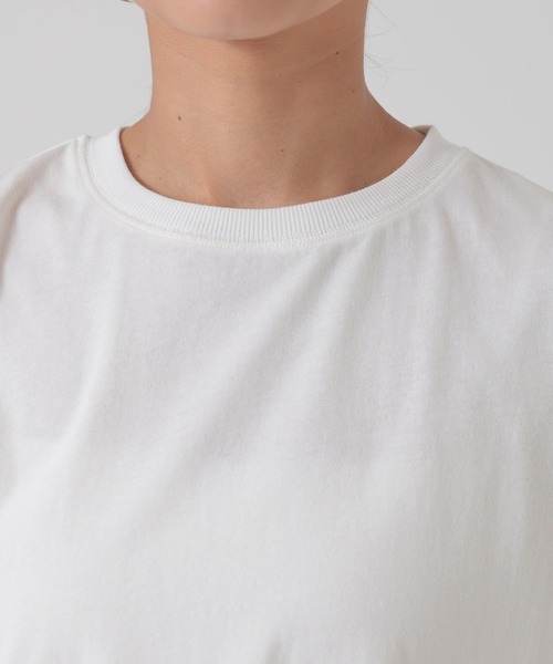 HEART MARKET（ハートマーケット）の「ワイドなフレンチTEE（Tシャツ/カットソー・レディース・チャコール/ダークブラウン/ホワイト/グレイッシュベージュ/ブラック/モカ/キャメル・SMALL/MEDIUM/LARGE）」の14枚目の写真